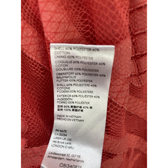 Maeve Anthropologie Blouse Womens 12 Coral Lace Crochet Pineapple Tank Top - Picture 14 of 14